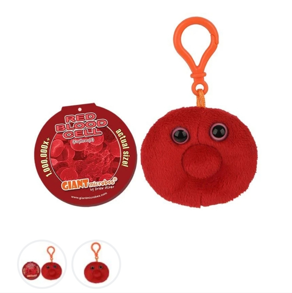 Giant Microbes: Red Blood Cell Plush Keychains